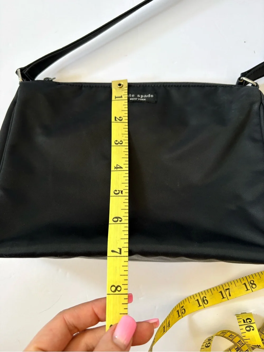 Kate Spade Black Nylon Top Handle Shoulder Bag Purse Preppy Academia Career S